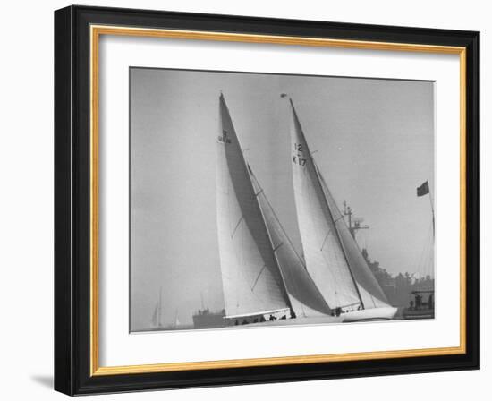 America's Cup Racing Boats Columbia and Sceptre-George Silk-Framed Photographic Print