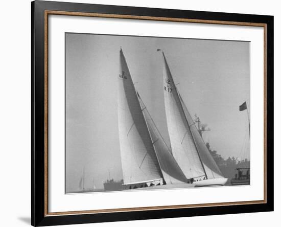 America's Cup Racing Boats Columbia and Sceptre-George Silk-Framed Photographic Print