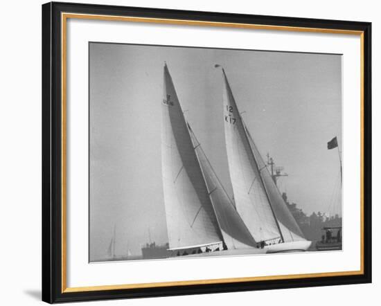 America's Cup Racing Boats Columbia and Sceptre-George Silk-Framed Photographic Print