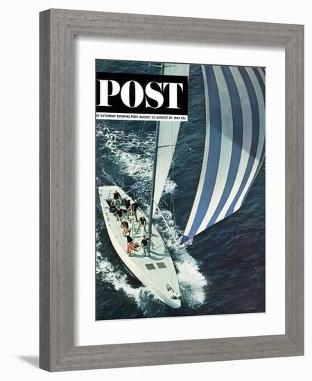 "America's Cup," Saturday Evening Post Cover, August 22, 1964-John Zimmerman-Framed Giclee Print