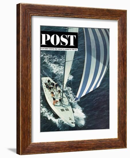 "America's Cup," Saturday Evening Post Cover, August 22, 1964-John Zimmerman-Framed Giclee Print