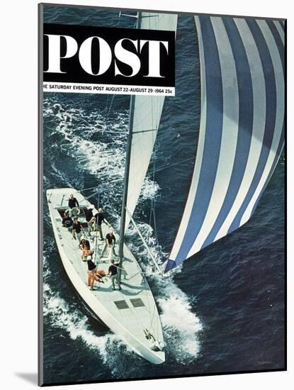 "America's Cup," Saturday Evening Post Cover, August 22, 1964-John Zimmerman-Mounted Giclee Print