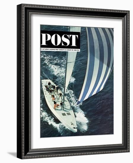 "America's Cup," Saturday Evening Post Cover, August 22, 1964-John Zimmerman-Framed Giclee Print