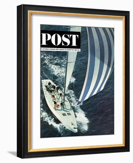 "America's Cup," Saturday Evening Post Cover, August 22, 1964-John Zimmerman-Framed Giclee Print