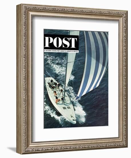 "America's Cup," Saturday Evening Post Cover, August 22, 1964-John Zimmerman-Framed Giclee Print