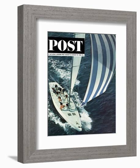 "America's Cup," Saturday Evening Post Cover, August 22, 1964-John Zimmerman-Framed Giclee Print