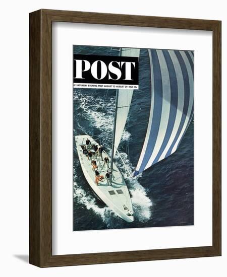 "America's Cup," Saturday Evening Post Cover, August 22, 1964-John Zimmerman-Framed Giclee Print