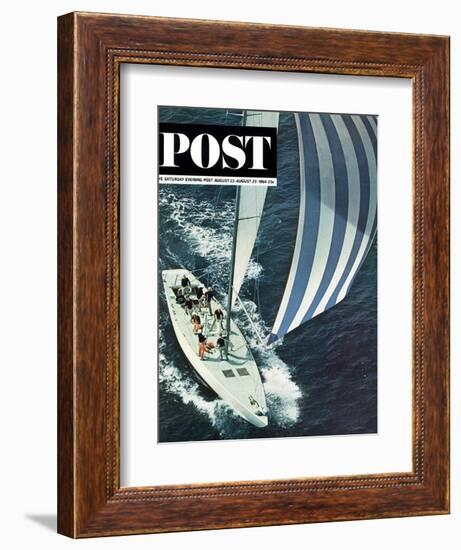 "America's Cup," Saturday Evening Post Cover, August 22, 1964-John Zimmerman-Framed Giclee Print