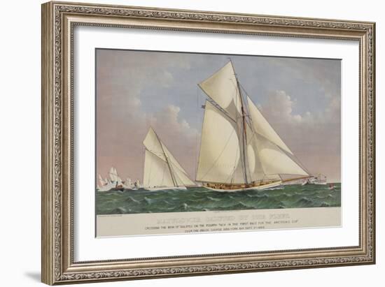 America's Cup Yacht Race 1886-null-Framed Art Print