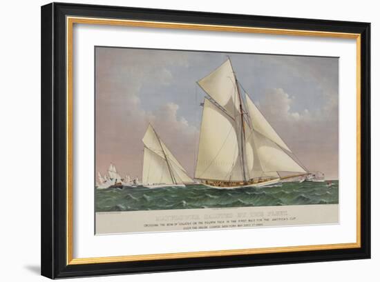 America's Cup Yacht Race 1886-null-Framed Art Print