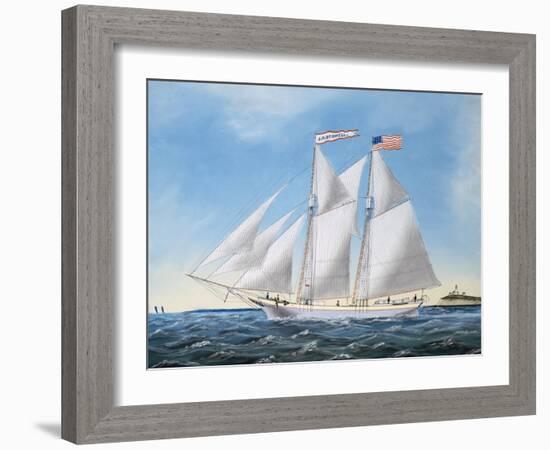 America's Cup Yacht Race of 1885: the Puritan and the Genesta, 1886-Antonio Jacobsen-Framed Giclee Print