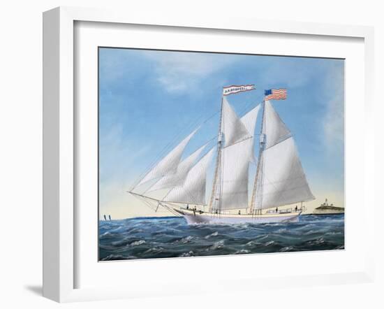 America's Cup Yacht Race of 1885: the Puritan and the Genesta, 1886-Antonio Jacobsen-Framed Giclee Print