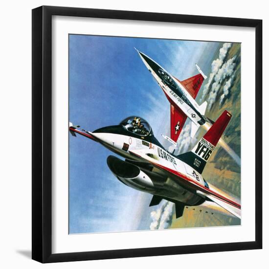 America's Deadly Dogfighter, the Yf - 16-Wilf Hardy-Framed Giclee Print