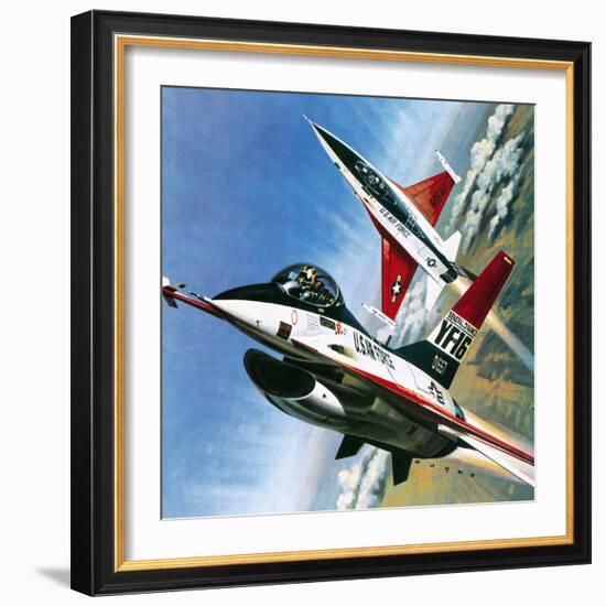 America's Deadly Dogfighter, the Yf - 16-Wilf Hardy-Framed Giclee Print