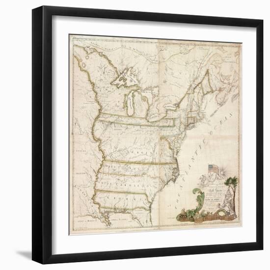 America's First National Map, 1784-Abel Buell-Framed Giclee Print