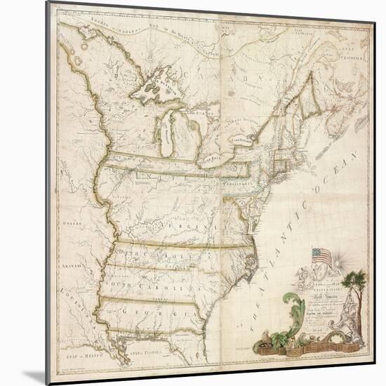 America's First National Map, 1784-Abel Buell-Mounted Giclee Print