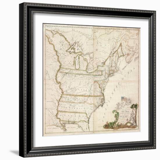 America's First National Map, 1784-Abel Buell-Framed Giclee Print