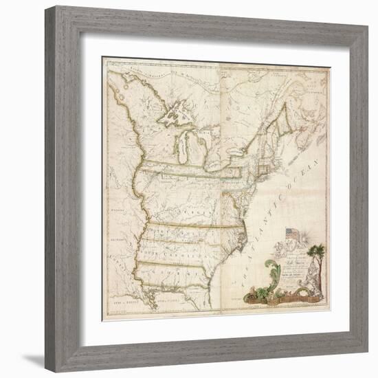 America's First National Map, 1784-Abel Buell-Framed Premium Giclee Print