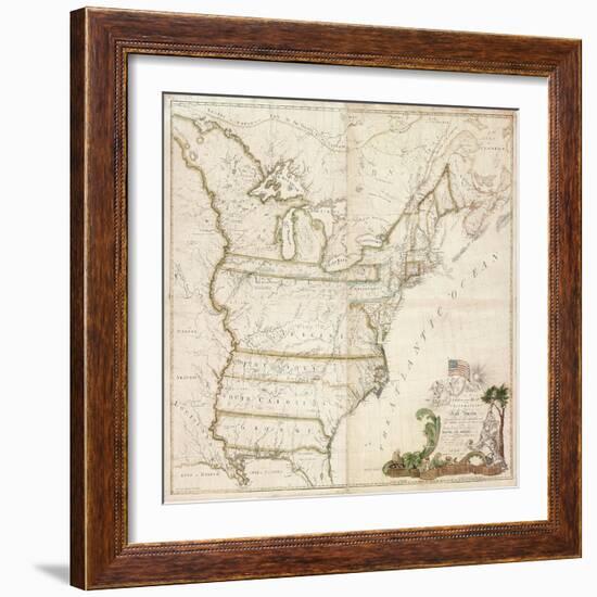 America's First National Map, 1784-Abel Buell-Framed Premium Giclee Print