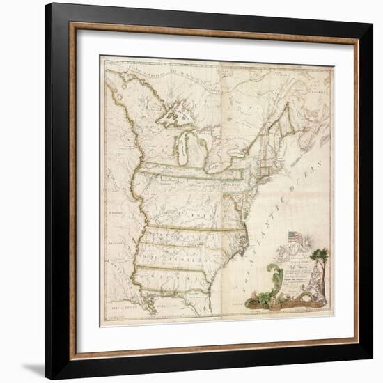 America's First National Map, 1784-Abel Buell-Framed Premium Giclee Print