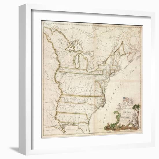 America's First National Map, 1784-Abel Buell-Framed Premium Giclee Print