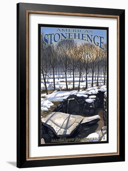 America's Stonehenge, New Hampshire - Winter-Lantern Press-Framed Art Print