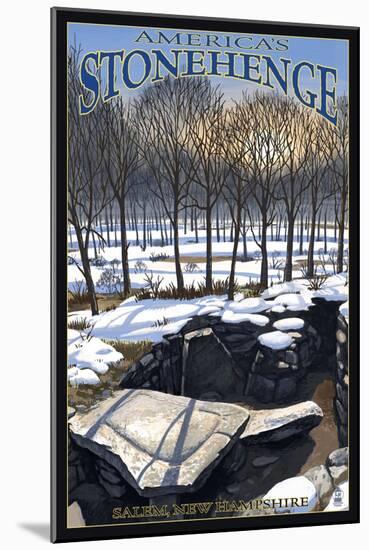 America's Stonehenge, New Hampshire - Winter-Lantern Press-Mounted Art Print