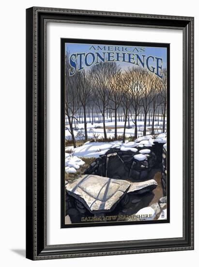 America's Stonehenge, New Hampshire - Winter-Lantern Press-Framed Art Print