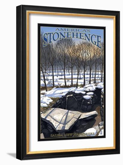 America's Stonehenge, New Hampshire - Winter-Lantern Press-Framed Art Print