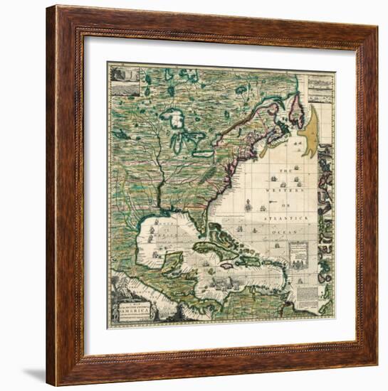 America Septentrionalis A Map of the British Empire in America, c.1733-Henry Popple-Framed Art Print