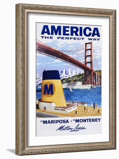 America: the Perfect Way Travel Poster-null-Framed Giclee Print