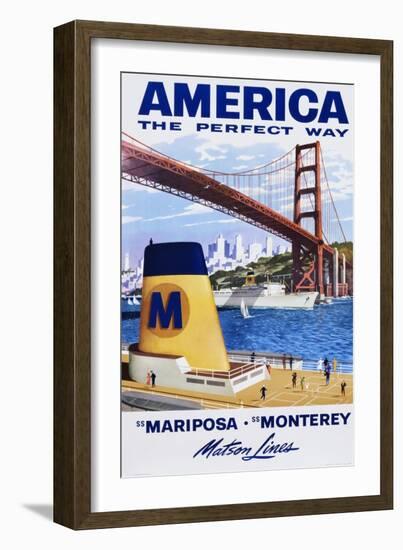 America: the Perfect Way Travel Poster-null-Framed Giclee Print