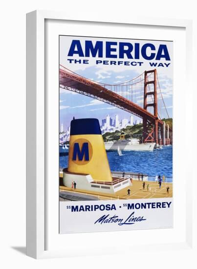 America: the Perfect Way Travel Poster-null-Framed Giclee Print