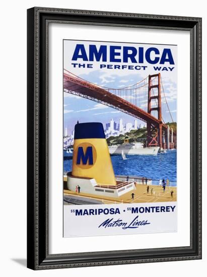 America: the Perfect Way Travel Poster-null-Framed Giclee Print