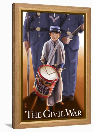 Americam Civil War - Drummer Boy-Lantern Press-Framed Stretched Canvas