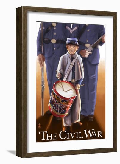 Americam Civil War - Drummer Boy-Lantern Press-Framed Art Print