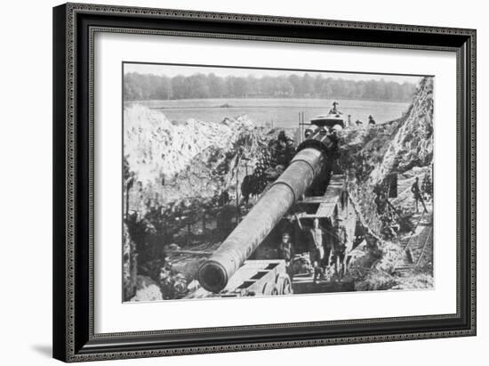 American 14 Inch Railway Gun, Meuse-Argonne Offensive, France, 1918-null-Framed Giclee Print