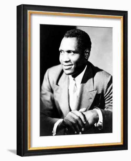 American Actor, Athlete, Singer, and Civil Rights Activist Paul Robeson, 1898-1976, c.1940-null-Framed Photo