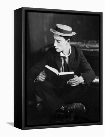 American actor Buster Keaton (1895 - 1966) (b/w photo)-null-Framed Stretched Canvas