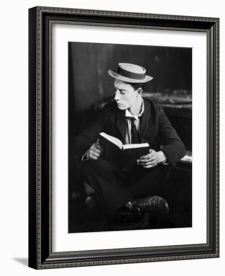 American actor Buster Keaton (1895 - 1966) (b/w photo)-null-Framed Photo