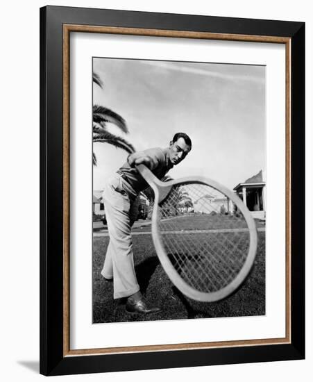 American actor Buster Keaton (1895 - 1966), during his M.G.M. period, early 30's (b/w photo)-null-Framed Photo