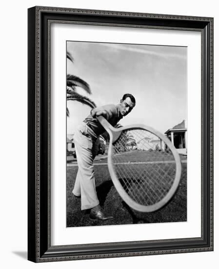 American actor Buster Keaton (1895 - 1966), during his M.G.M. period, early 30's (b/w photo)-null-Framed Photo