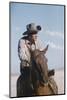 American Actor Rock Hudson on a Horse During the Filming of 'Giant', Near Marfa, Texas, 1955-Allan Grant-Mounted Photographic Print