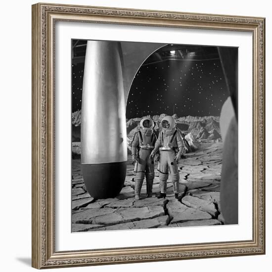 American Actors John Archer (L) and Warner Anderson on Set of 'Destination Moon', 1950-Allan Grant-Framed Photographic Print