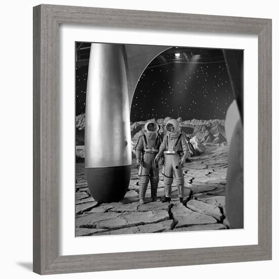 American Actors John Archer (L) and Warner Anderson on Set of 'Destination Moon', 1950-Allan Grant-Framed Photographic Print
