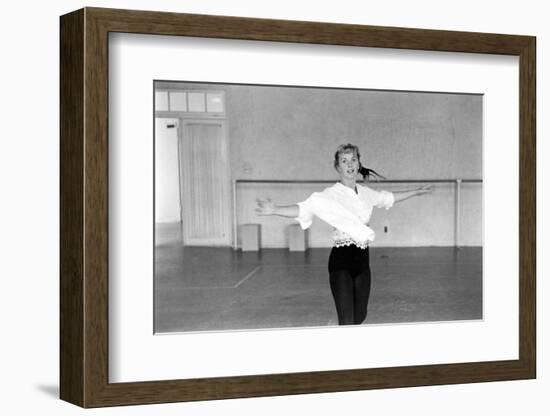 American Actress Debbie Reynolds Watches Dances During a Rehearsal, 1960-Allan Grant-Framed Photographic Print