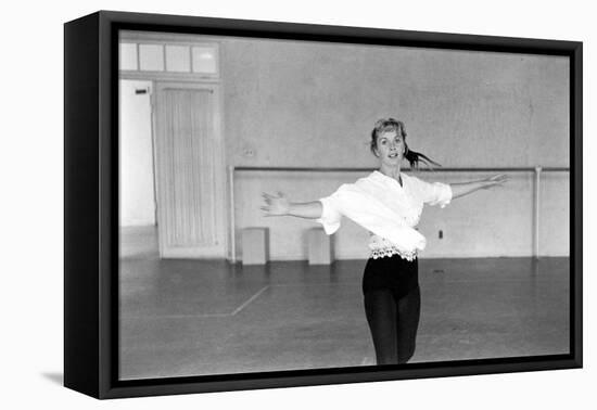 American Actress Debbie Reynolds Watches Dances During a Rehearsal, 1960-Allan Grant-Framed Premier Image Canvas