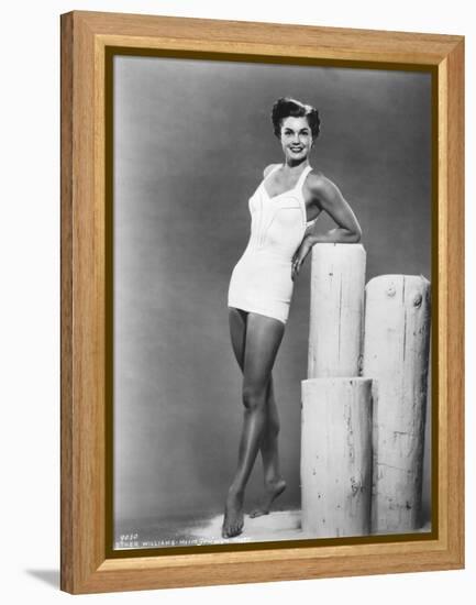 American Actress Esther Williams Wearing a Bath Suit C. 1954-null-Framed Stretched Canvas