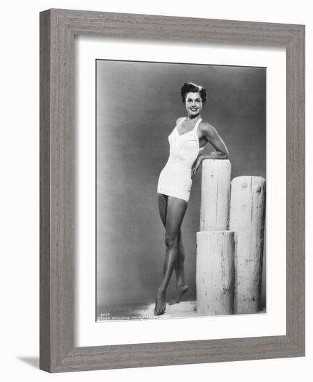 American Actress Esther Williams Wearing a Bath Suit C. 1954-null-Framed Photo