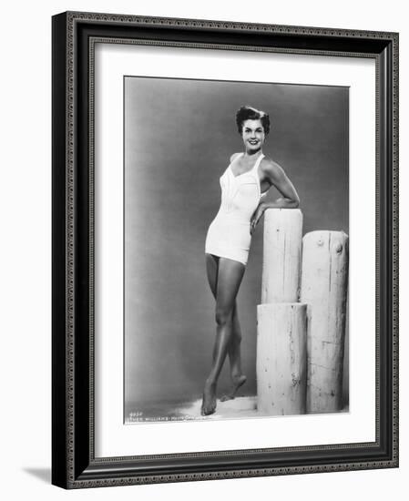 American Actress Esther Williams Wearing a Bath Suit C. 1954-null-Framed Photo